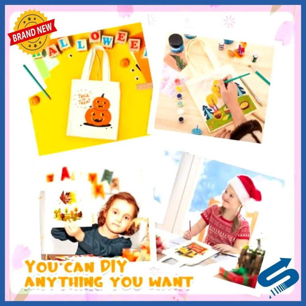 Mini Canvas Tote Bags Blank DIY Sublimation Craft Party Favor Reusable
